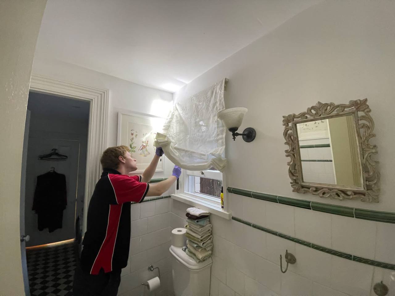 Technician carrying out termite inspection inside home in the Blue Mountains